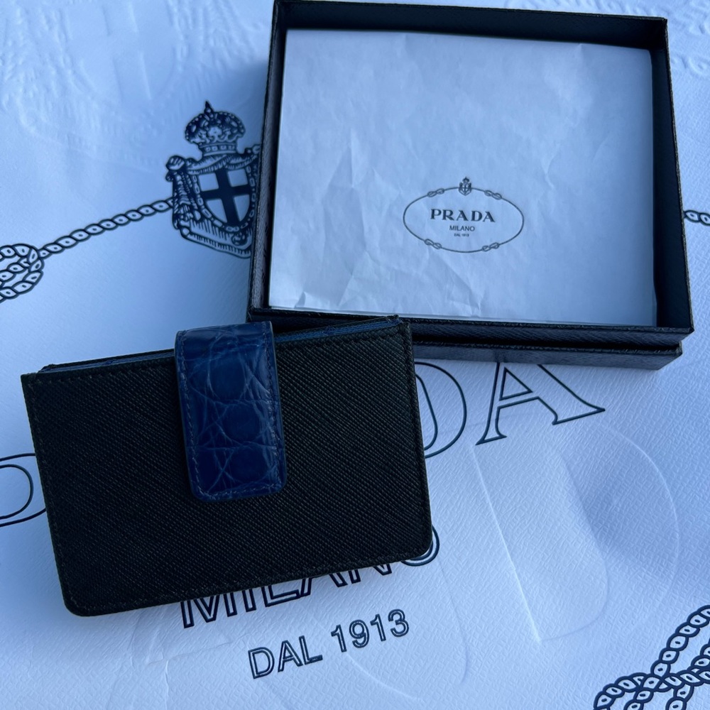 PRADA WALLET (SAFIANO LEATHER & CROCODILE) - Picture 8 of 10